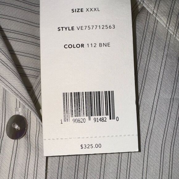 Vince Dress Shirt Pin Stripe Button Down Men’s Bone Color Off White Ivory NWT - Picture 5 of 5